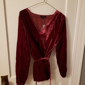J. Crew Tops - J Crew faux-wrap top in velvet J. Crew Tops - J Crew faux-wrap top in velvet